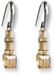 Swarovski - Arany Bézs Kristály Fülbevaló - Ezüst