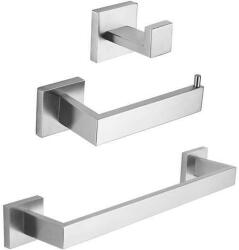 Global Viva Viva INOX Fürdőszoba Kiegészítő Szett - Fogas, WC Papírtartó, Törülközőtartó (35IS7000)