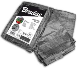  ERŐS TAKARÓPONYVA 6 X 8 M - 200 g/m2 - ringlizett szürke színű vízálló polietilén ponyva - BRADAS PLG2006/8 - (1530821)