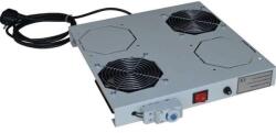 Legrand Rackszekrény ventilátor 19" - 2 ventilátor, termosztát, 160m3/óra, Fekete (19" álló Evoline/Estap rackszekrényhez) (EC2V)