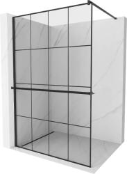 Mexen Kioto+ Walk-in Zuhanyfal - 130x200 cm - 8 mm Üveg - Fekete (5907709179257)