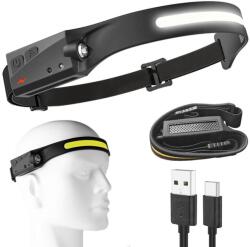 VG Extra erős COB LED-es fejlámpa, mozgásérzékelős, USB C-s, 6 világítási mód (08325)