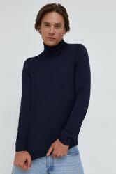 HUGO BOSS gyapjú pulóver könnyű, férfi, sötétkék, garbónyakú - sötétkék XXL