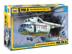 Zvezda MIL Mi-8 rescue helicopter 1: 72 makett helikopter (7254) (7254)