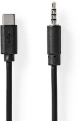 Nedis USB-C jack kábel - 3.5mm jack dugó / USB-C dugó - 1m (CCGL65950BK10)