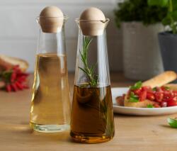 Tchibo 2 ecet-és olajtartó üveg, 260 ml Átlátszóak Világosbarna lezáró