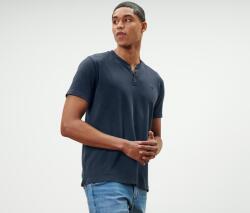 Tchibo /Mustang rövidujjú henley felső, kék Indigókék XXL