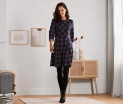 Tchibo Női jacquard ruha, kockás, sötétkék/piros Sötétkék, piros-fehér kockás mintával XXL 52/54