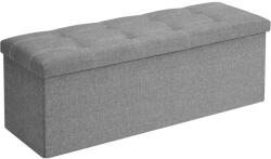 SONGMICS Összecsukható vászon pad tárolóval, szürke, 110x38x38 cm (LSF077G05V1)