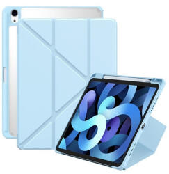 Apple iPad Air (2020 / 2022) / iPad Air 11 (2024 / 2025), mappa tok, Apple Pencil tartóval, Origami Smart Case, Baseus Minimalist, világoskék