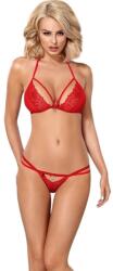 Obsessive 838-SET-3 - pántos csipke melltartó szett (piros) (22146793111) - shop