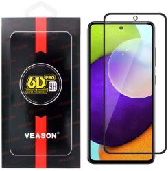  Samsung Galaxy A52 4G/5G / A52s 5G üvegfólia, tempered glass, előlapi, edzett, hajlított, fekete kerettel, Veason 6D Pro