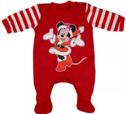 Hosszú ujjú karácsonyi rugdalózó - Piros Minnie