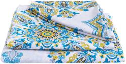 SomnArt Lenjerie de pat bumbac polycotton, SomnART, pentru pat de 2 persoane XXL (2 fete perne 50x70, cearceaf pat 240x260, cearceaf pilota 220x200), Armonia Relax KipRoom