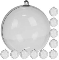 Ruhhy Átlátszó, Félbe Hajtható Karácsonyi Gömbök, 12 cm, 12 darabos Készlet (00022279)