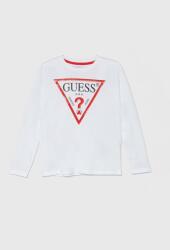 GUESS gyerek pamut hosszú ujjú felső fehér, nyomott mintás, L84I29 K8HM0 - fehér 122-125