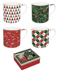 Easy Life Porcelán bögreszett 4 db-os, 300ml, dobozban, Atmosphere, Fancy Christmas (179FACH)