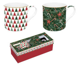 Easy Life Porcelán bögreszett 2db-os, 300ml, dobozban, Atmosphere, Fancy Christmas (178FACH)