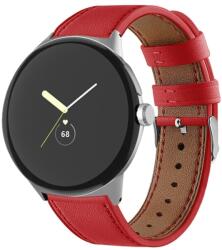 LEATHER Bőrszíj Google Pixel-hez Watch3 45mm piros