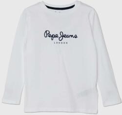 Pepe Jeans gyerek pamut hosszú ujjú felső NEW HERMAN fehér, nyomott mintás, PB503919 - fehér 176