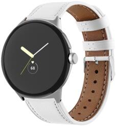 LEATHER Bőrszíj Google Pixel-hez Watch3 45mm fehér
