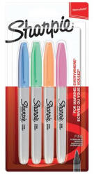 Sharpie Alkoholos marker készlet, 1 mm, kúpos, SHARPIE "Fine Point", 4 különböző pasztell szín (SR2065402) - bestoffice