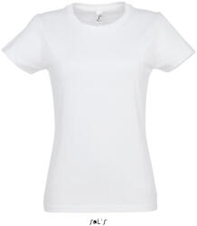 SOL'S Női IMPERIAL környakú rövid ujjú pamut póló, SOL'S SO11502, White-2XL (so11502wh-2xl)