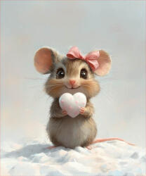 Takoy Szabadidő anyag Takoy PANEL egér masnival és szívecskével 50x60 cm