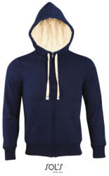 SOL'S Uniszex cipzáras kapucnis pulóver, sherpa béléssel, SOL'S SO00584, French Navy-2XL (so00584fn-2xl)