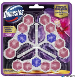 Domestos WC frissítő blokk, 3 db-os, DOMESTOS "Aroma Lux", hibiszkusz (64388868) - alter