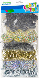 STARPAK Karácsonyi konfettik, 6 féle (hópehely, körök, stb. ), 30g, ezüst-arany (STK-521599)