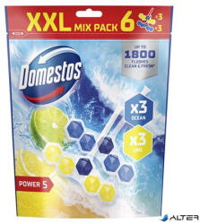 Domestos WC frissítő blokk, 6 db-os, DOMESTOS "Power 5", óceán és lime (64403025) - alter