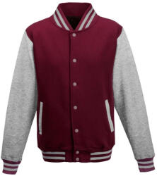 Just Hoods AWJH043 VARSITY KABÁT (awjh043bu/hgr-s)