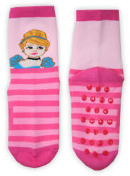  Disney Hercegnők csúszásgátlós gyerek zokni (1 pár) (PRI5005_rozsaszin_csikos_27-30)