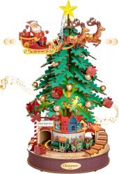Rokr Puzzle 3D, Cutiuta muzicala Bradul de Craciun, ROKR, Lemn, 319 piese