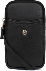 Hexagona Bőr kézitáska mobiltelefonhoz és dokumentumokhoz Hexagona Marte - fekete