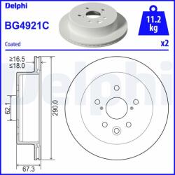 DELPHI Tarcza Ham. Lexus Is Iii 13- Tyl (bg4921c)