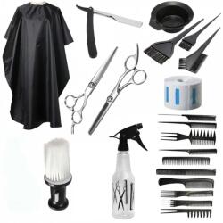 Pauco Set Accesorii si Ustensile Frizerie Coafor Foarfeca Tuns Filat Manta Brici
