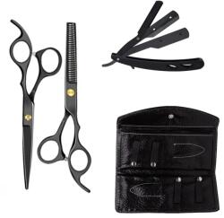 Pauco Set Kit Frizerie - Foarfeci de Tuns, Foarfeca Filat, Brici, Husa Daria
