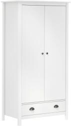 vidaXL Гардероб с 2 врати Hill бял 89x50x170 см борово дърво масив (288948)