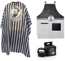 Pauco Set Frizerie Barbero cu Pelerina Tuns, Sort Complementar si Pamatuf Lemn