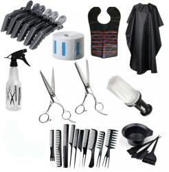 Pauco Set Kit Frizerie Coafor Foarfeca Tuns Filat Pelerina Tuns Vopsit SKFBARBA