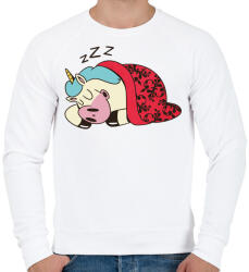 printfashion Alvó unikornis - Férfi pulóver - Fehér (4244501)