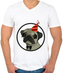 printfashion szülinap - Férfi V-nyakú póló - Fehér (1004628)