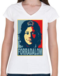 printfashion tamara_gevara01_3 - Női V-nyakú póló - Fehér (14797746)