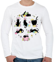 printfashion Húsvéti cicák - Férfi hosszú ujjú póló - Fehér (15875566)