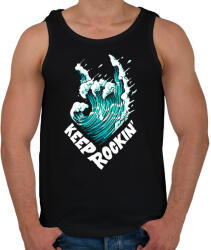 printfashion Metál hullám - Férfi atléta - Fekete (5342173)