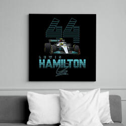 printfashion Lewis Hamilton - Vászonkép - Fekete (11971662)