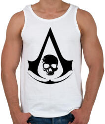 printfashion Black flag - Férfi atléta - Fehér (495614)