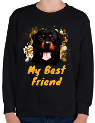 printfashion my best friend thish a rottweiller - Gyerek pulóver - Fekete (15716530)